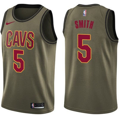 Nike Cleveland Cavaliers #5 J.R. Smith Green Salute to Service Youth NBA Swingman Jersey